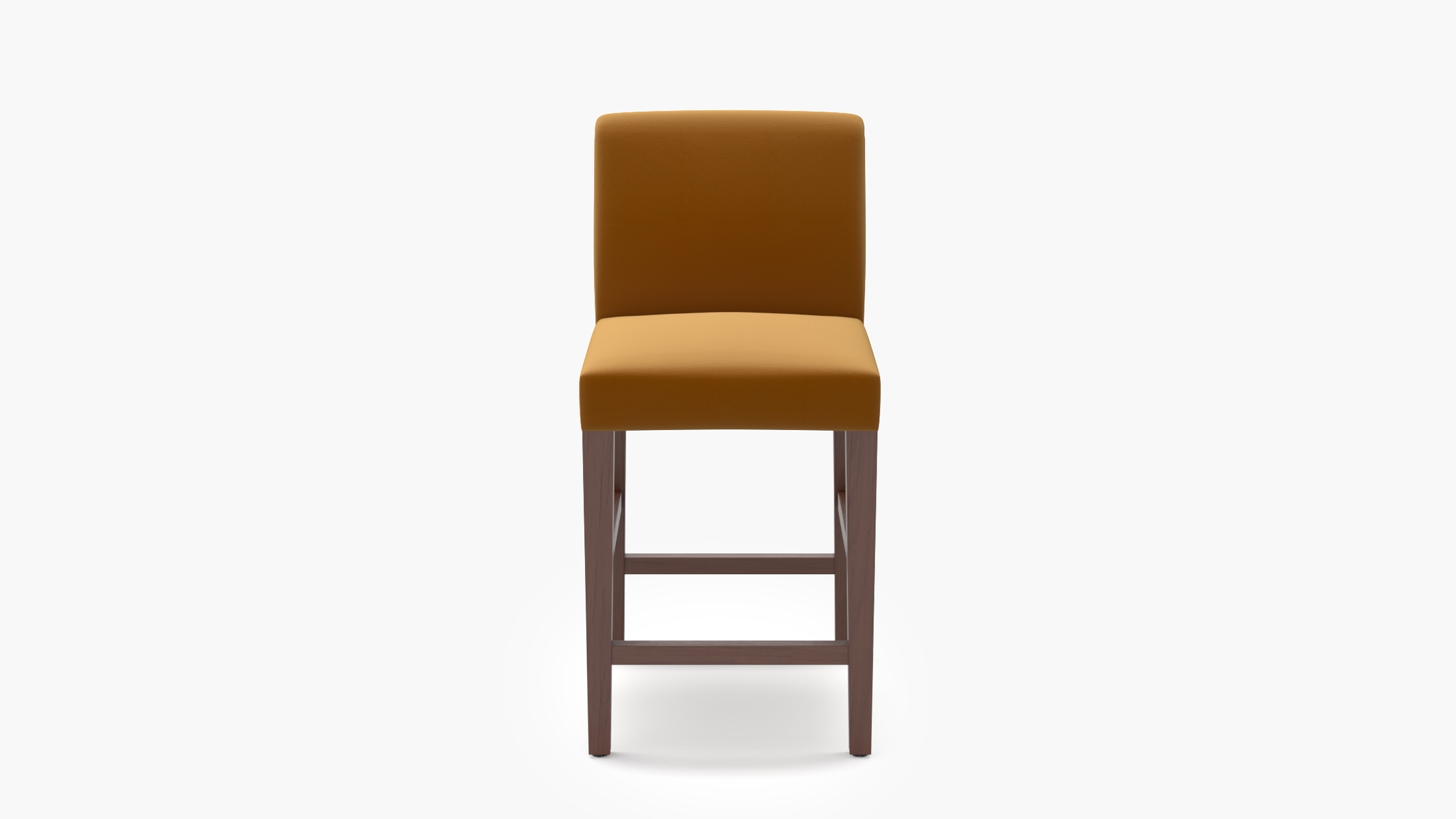 Signature Dining Counter Stool, Marigold Performance Velvet, Walnut Square Tapered Leg - Image 0