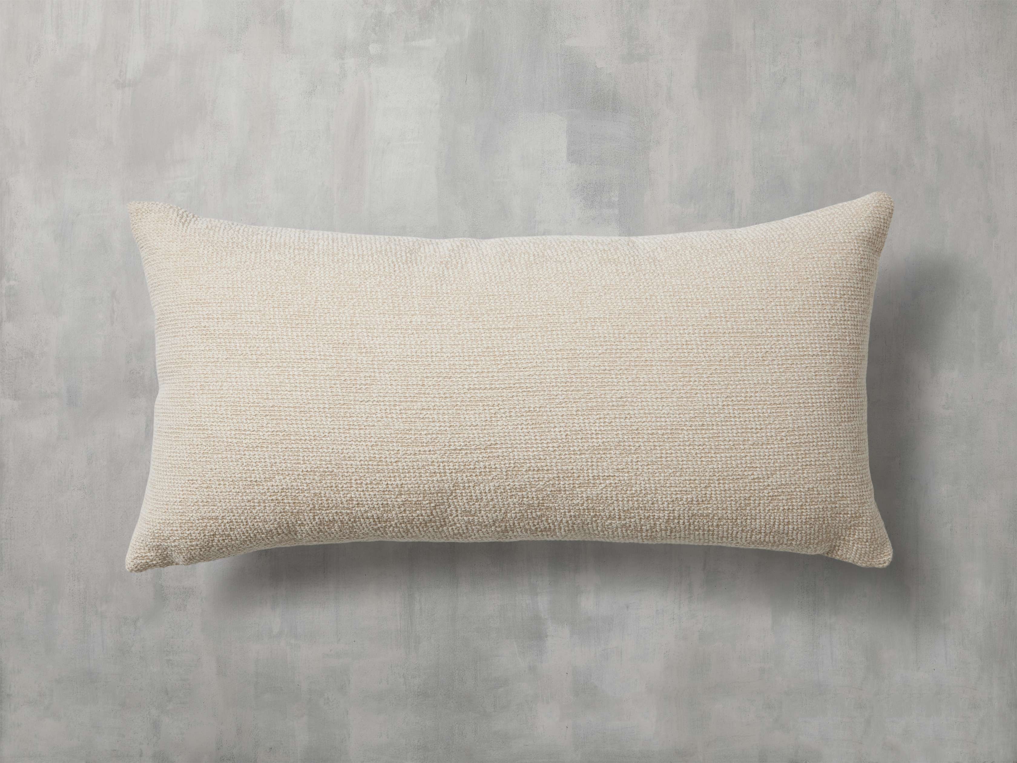 Dani Outdoor Lumbar Pillow in Polyester White  Cashmere - Image 0