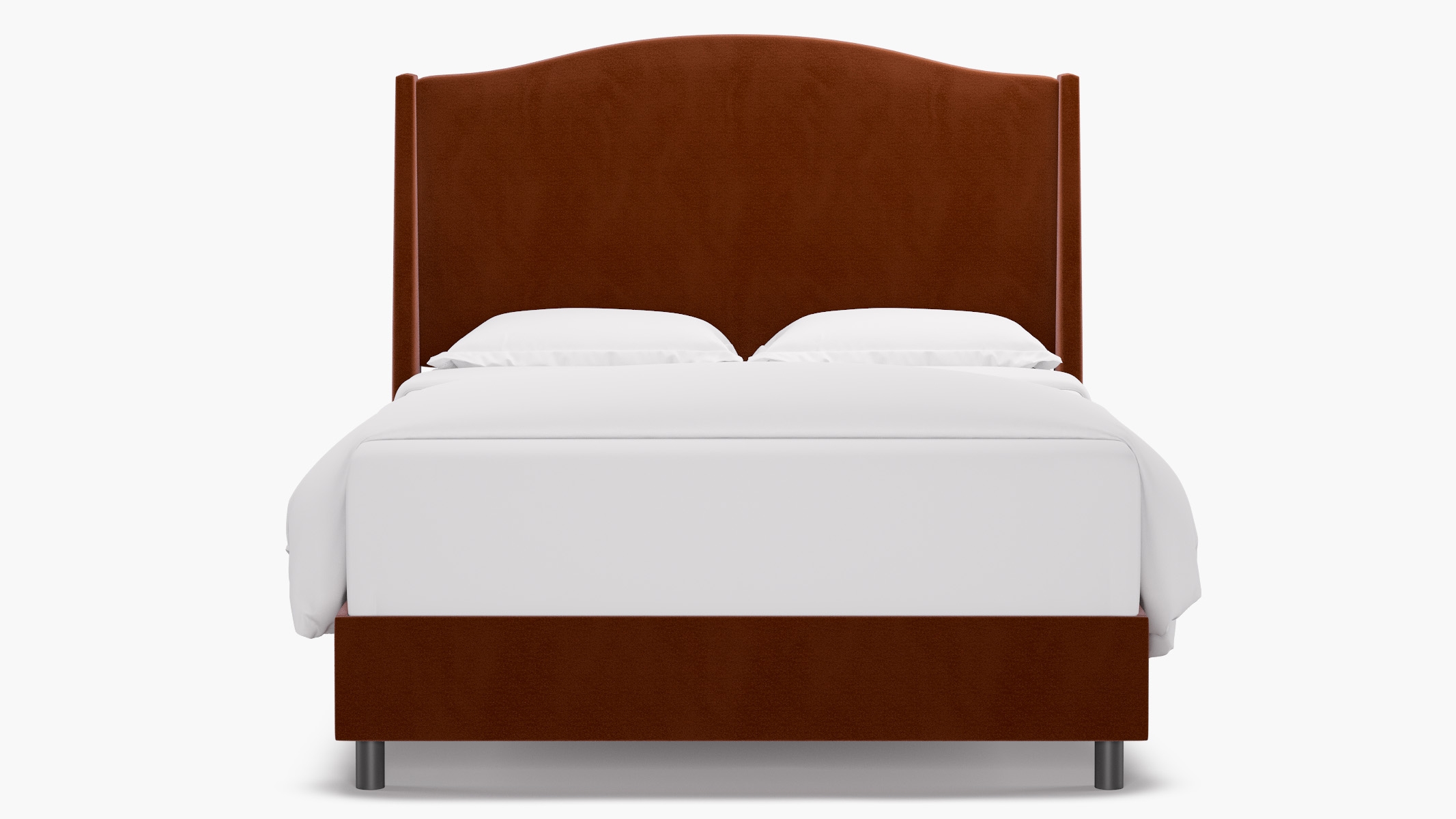 Classic Wingback Bed, Rust Classic Velvet, Queen - Image 0