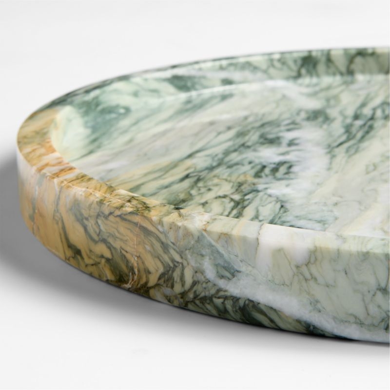 Fern Green 12.5" Round Marble Tray - Image 2