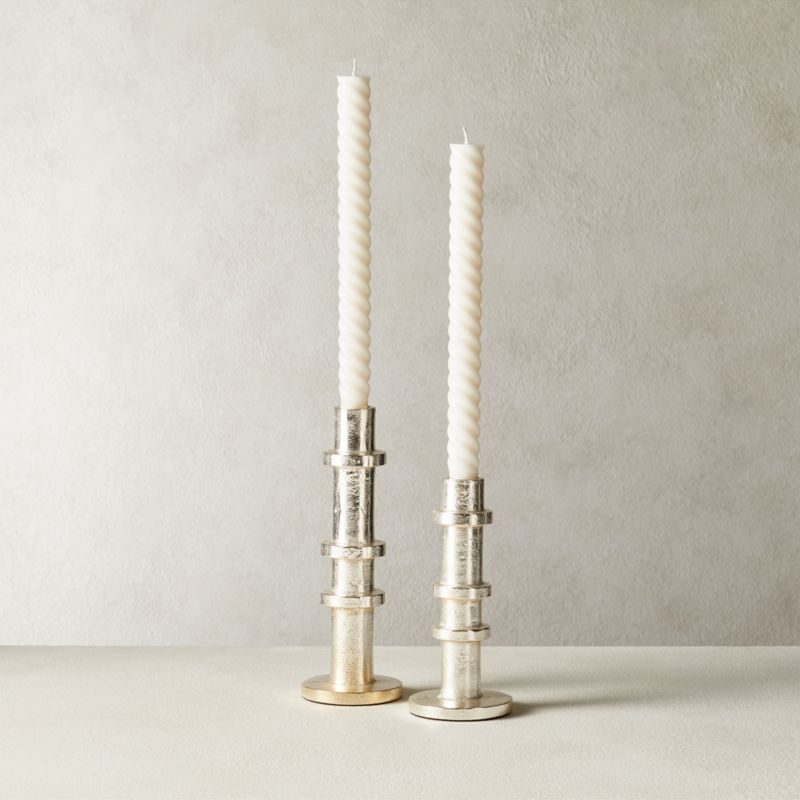 Warm White Twisted Taper Candles Set of 2 - Image 1