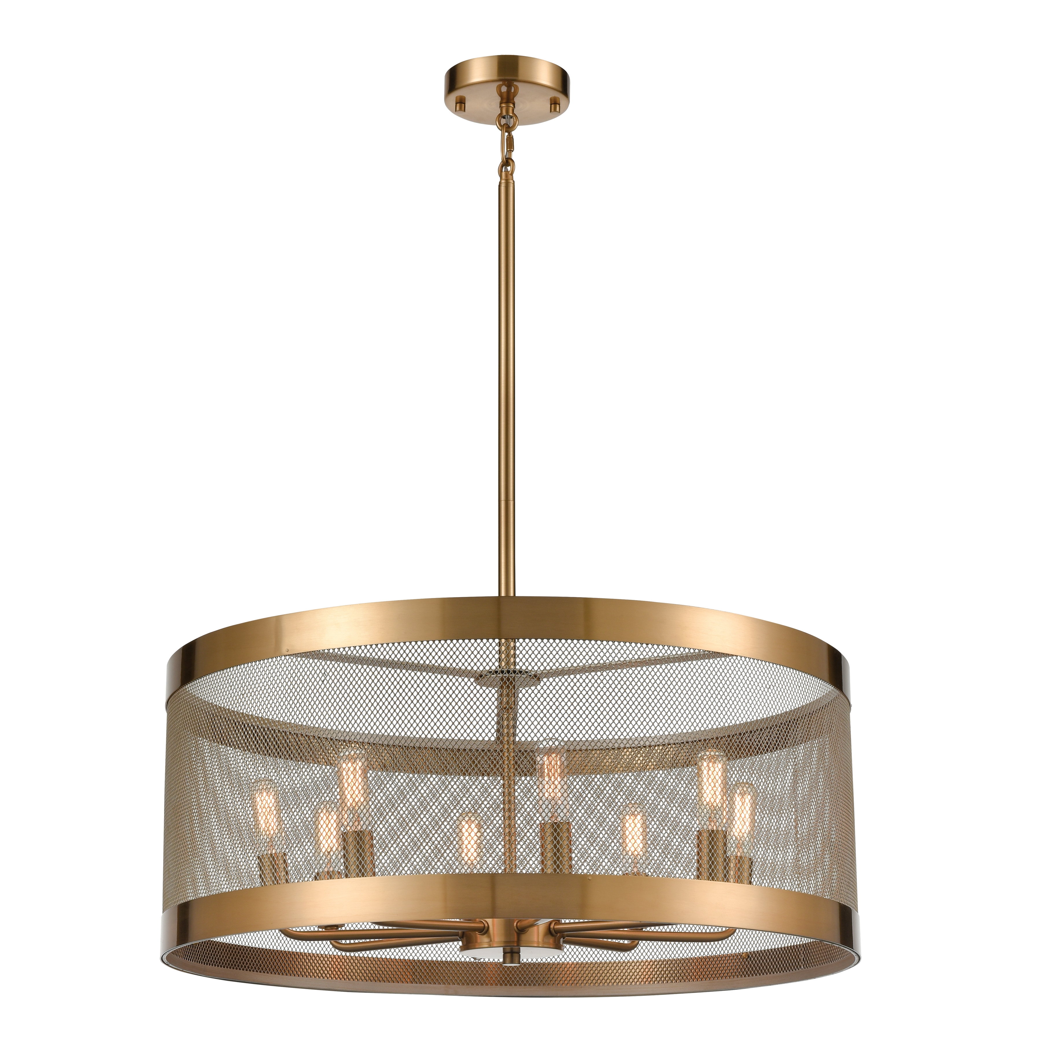 Line in the Sand 24'' Wide 8-Light Pendant - Satin Brass - Image 0