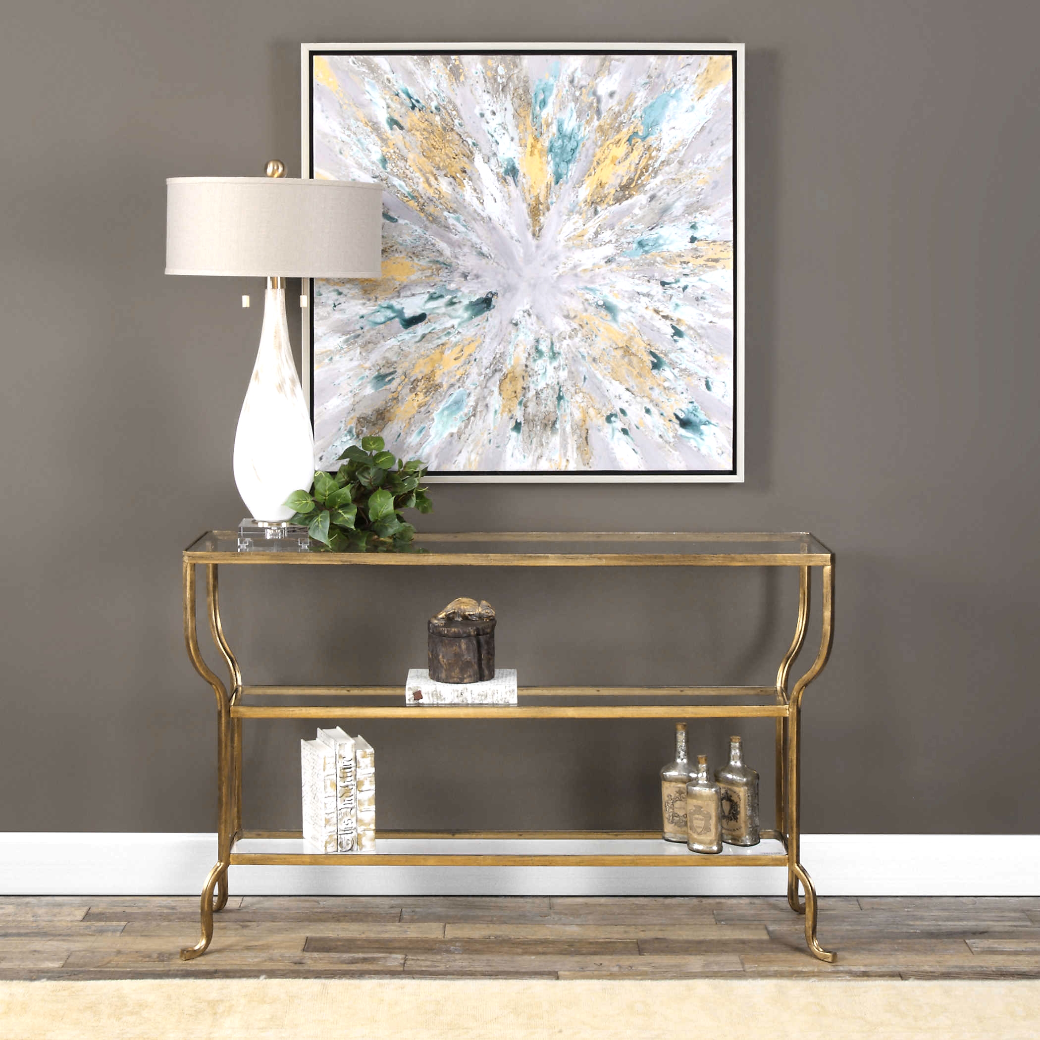 Deline Gold Console Table - Image 1