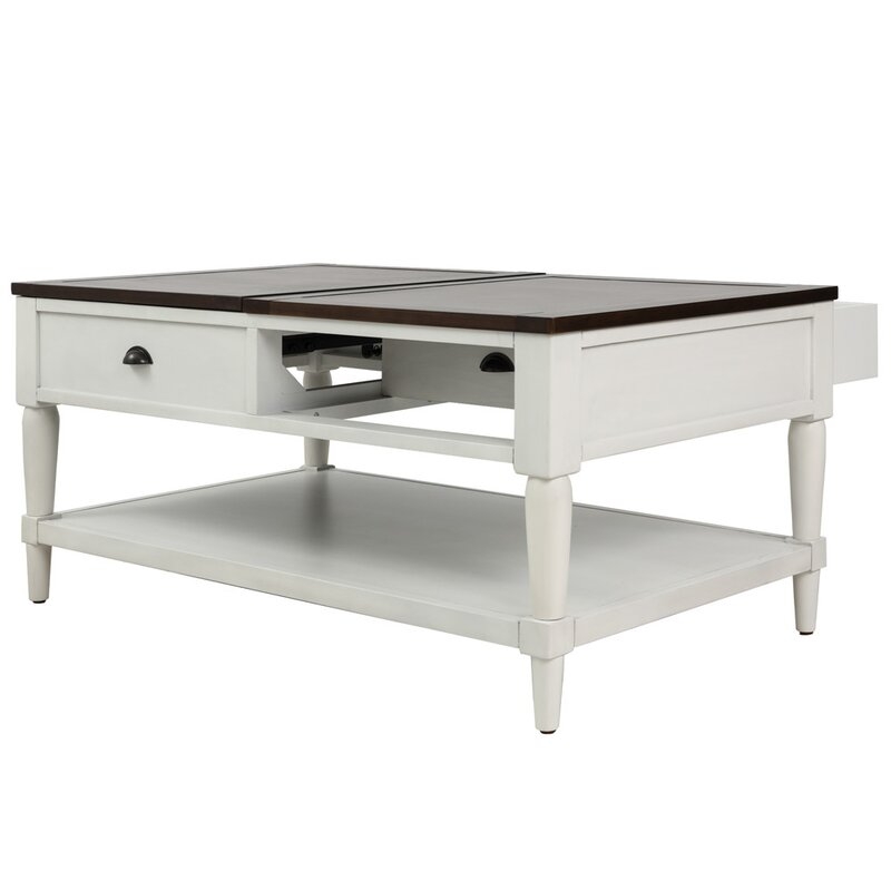 Sartell Lift Top Coffee Table with Storage, White - Image 4