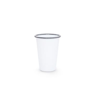 Vintage Tumbler, White/Black Rim, Set of 4 - Image 3