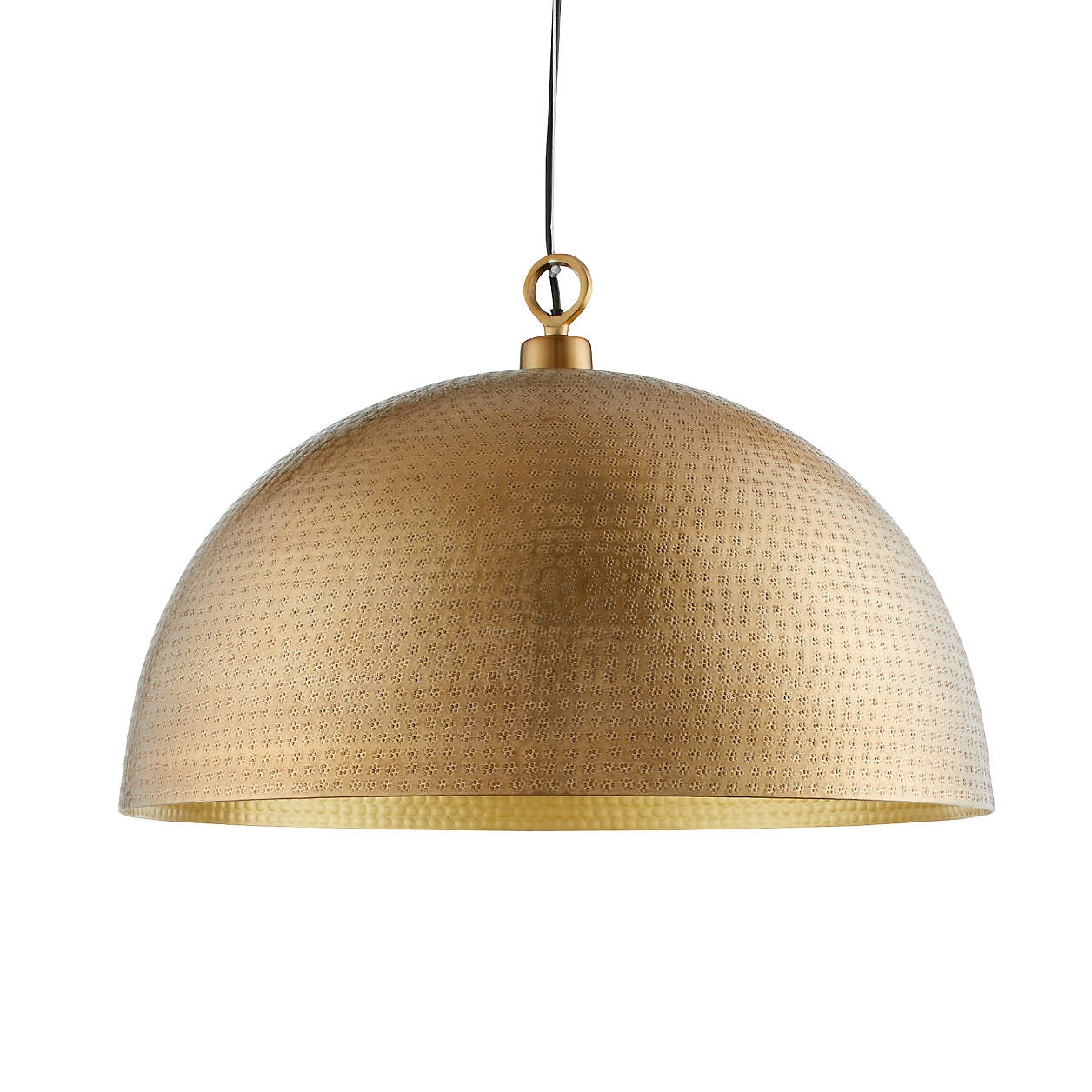 Rodan Metal Dome Pendant Light, Hammered Brass - Image 0