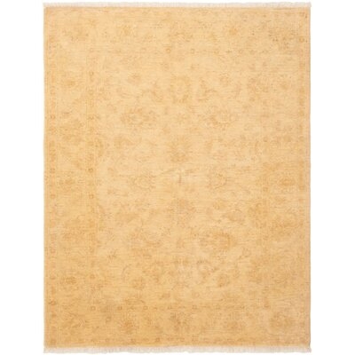 One-of-a-Kind Denise Hand-Knotted 2010s Chobi Cream 5'1" x 6'8" Wool Area Rug - Image 0