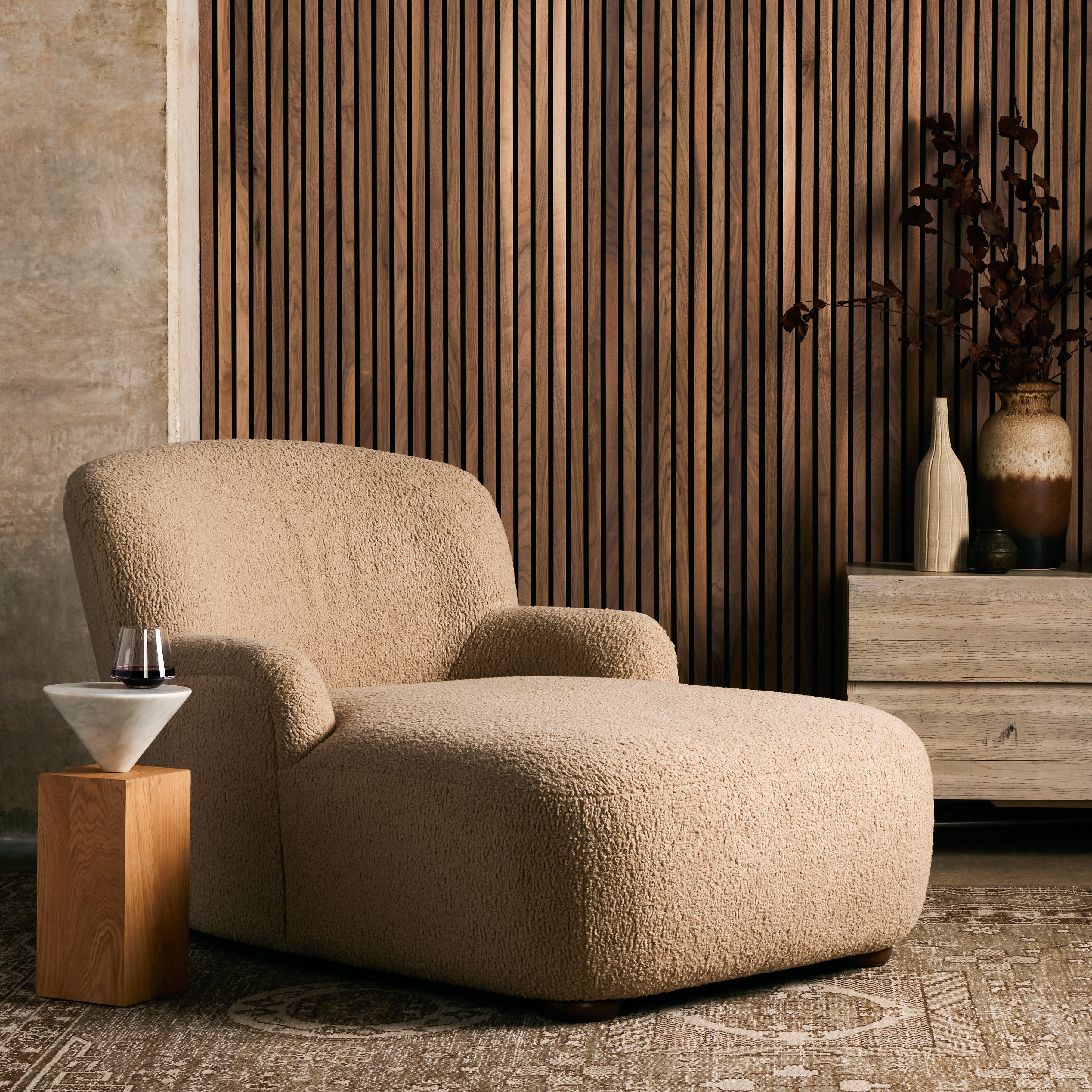 Kadon Chaise Lounge - Sheepskin Camel - Image 11