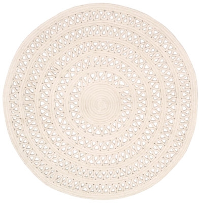 Round Bowline Handwoven Ivory Indoor / Outdoor Area Rug - Image 0