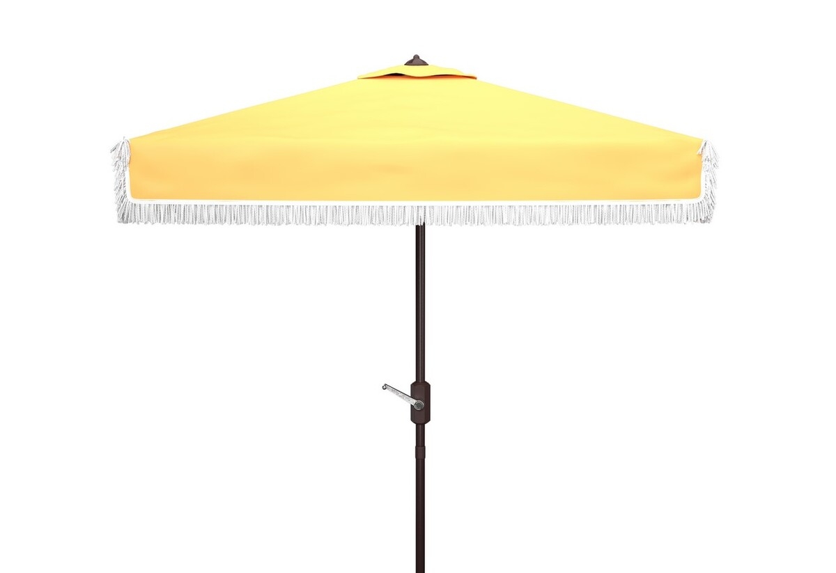 Milan 7.5' Square Umbrella - Yellow - Safavieh - Image 0