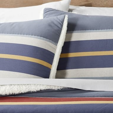 Stow Stripe Sherpa Comforter, Twin/Twin XL, Multi - Image 1