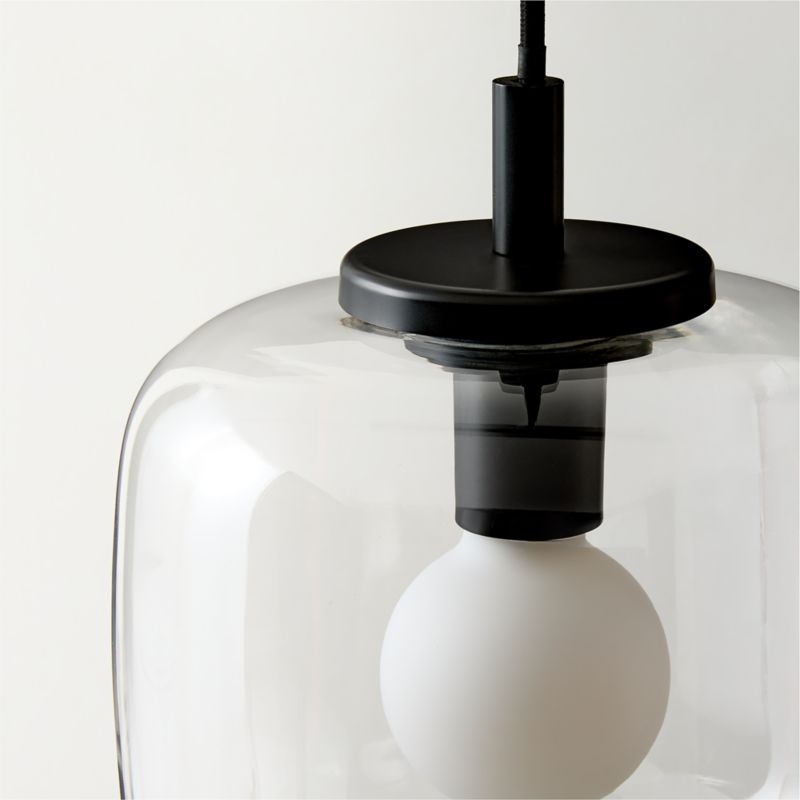 Halen 3-Light Blackened Brass Pendant Light with Clear Glass Shade - Image 2