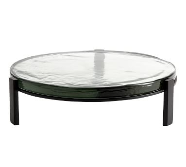 Slab Glass Round Pedestal - Small, Low - Image 2