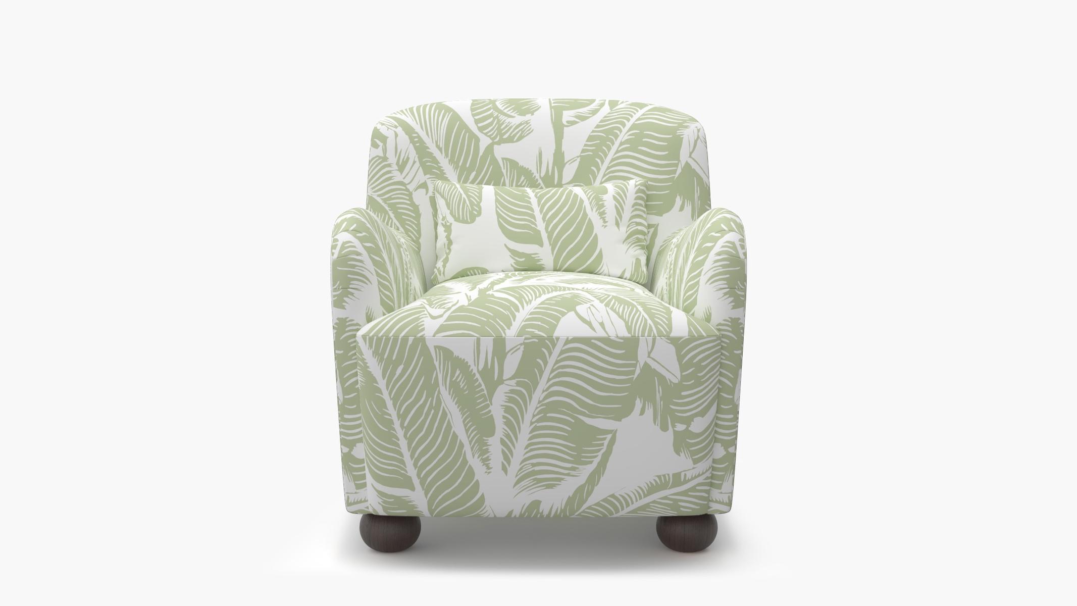 Club Chair, Sage Martinique® Encore, Espresso Bun Foot - Image 0