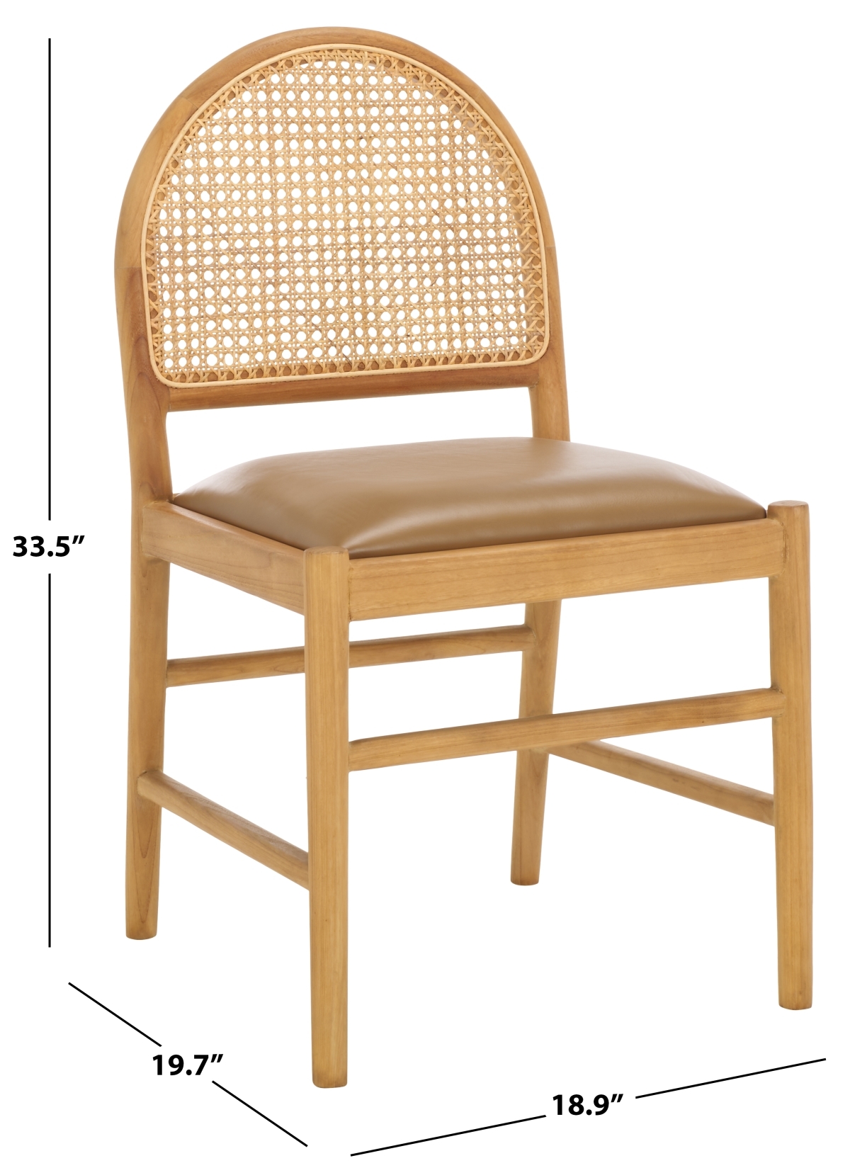 Laylie Rattan & Leather Chair - Brown/Natural - Image 9