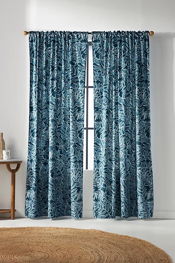 Velvet Keli Curtain By Anthropologie in Blue Size 50X96 - Image 0
