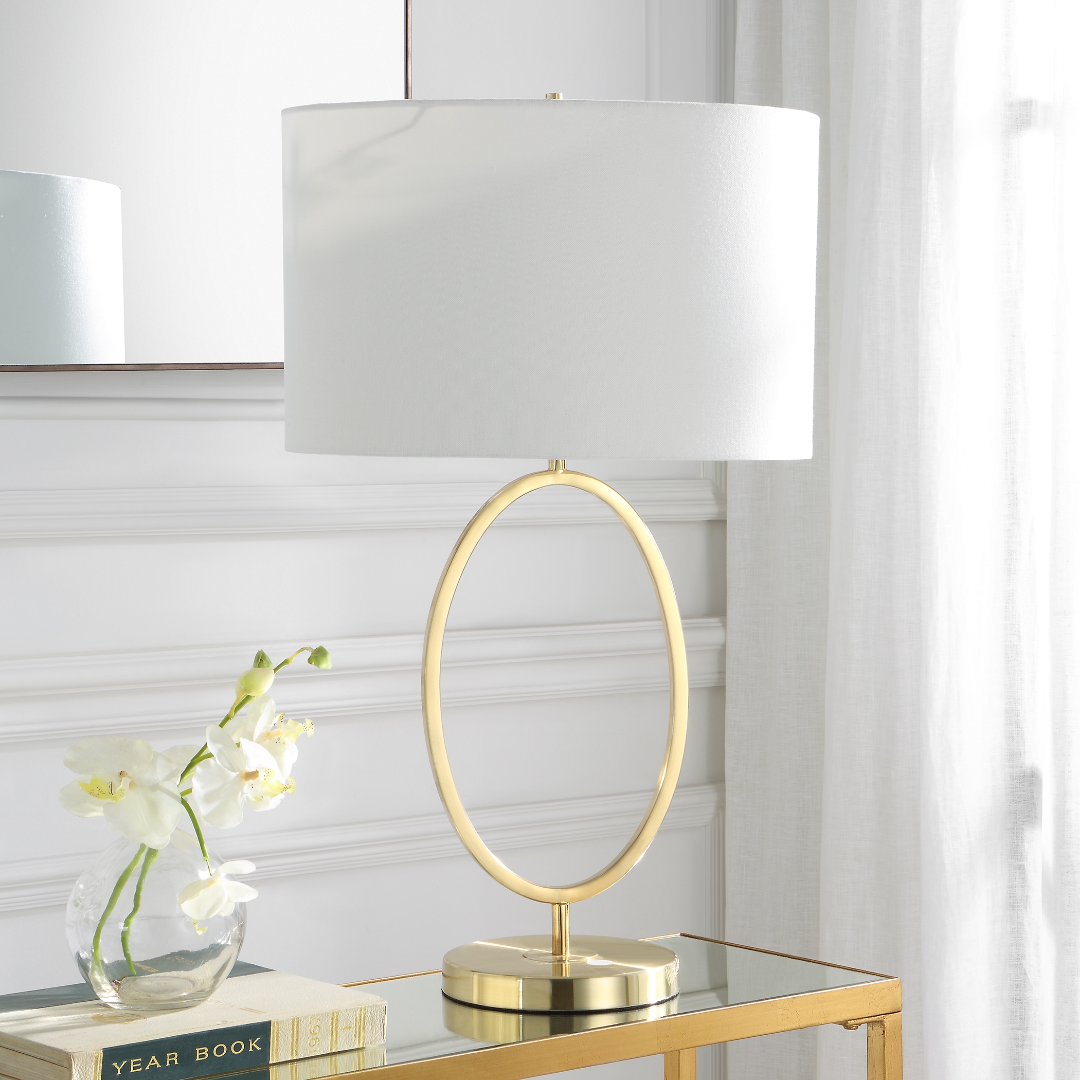 Oval Table Lamp, Gold - Image 4