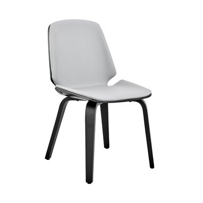 Leatherette Dining Chair With Slightly Curved Seat, Black - Image 0