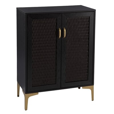 Rolliston Two-Door Bar Cabinet, Black And Gold - Image 0