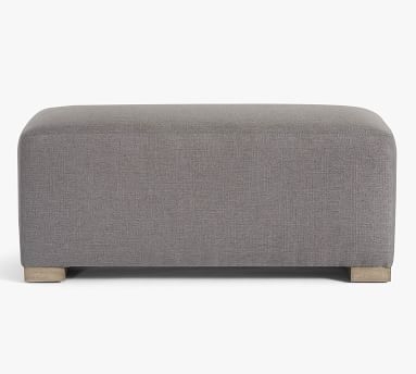 Universal Upholstered Dining Bench, Gray Wash Frame, Heathered Twill Stone - Image 2