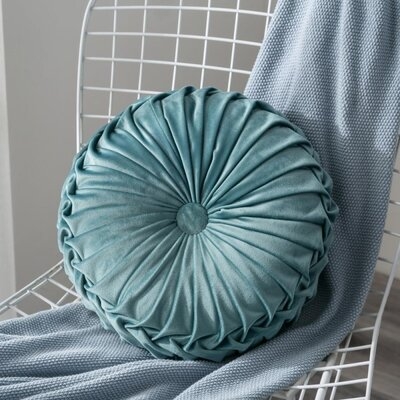 Throw Pillows Couch Cushion Velvet Pleated Round Floor Pillow For Sofa Chair Bed - Image 0
