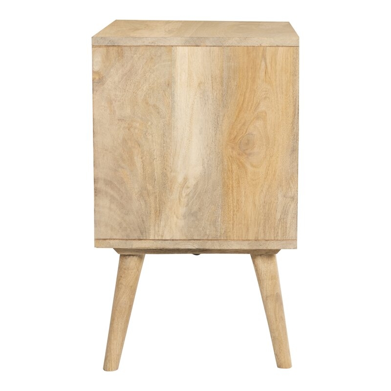 Bevill 2-Drawer Solid Wood Nightstand, Natural - Image 6