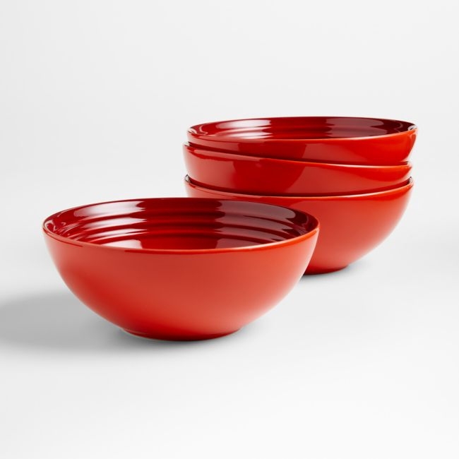 Le Creuset ® Set of 4 Cereal Bowls Cerise Red - Image 0