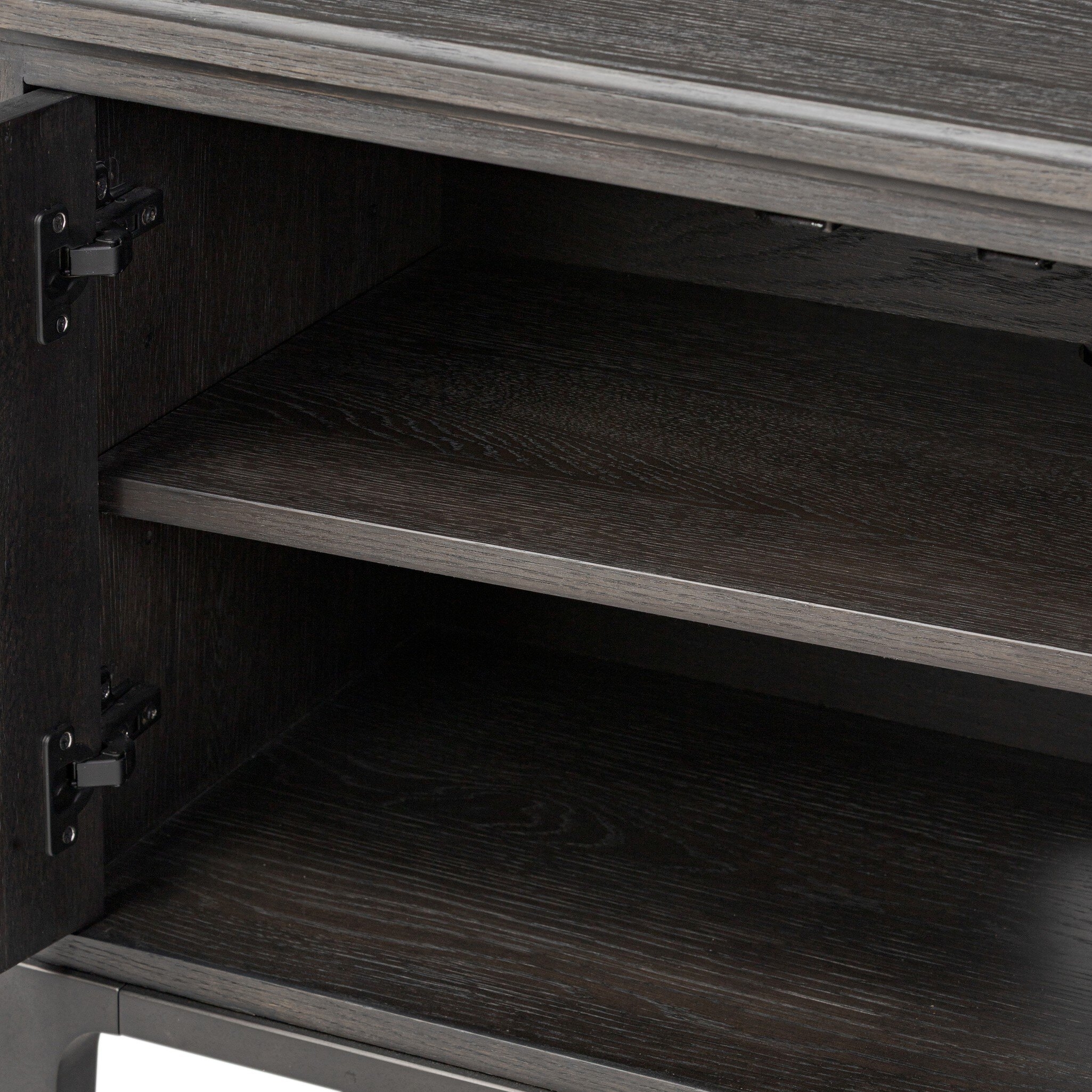 Alden Media Console - Worn Black Oak Veneer - Image 13