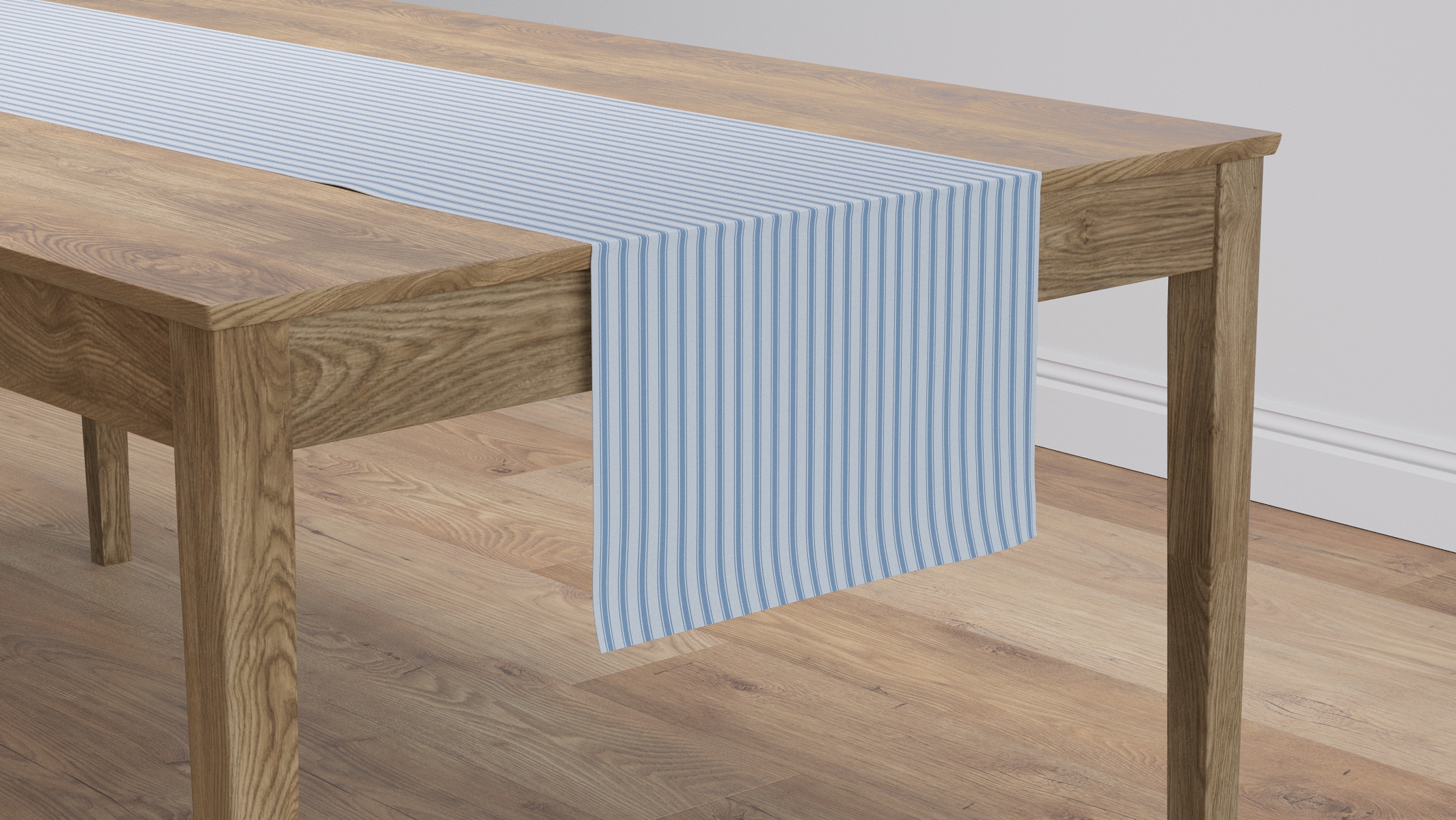 Table Runner 16" x 90", Cornflower Classic Ticking Stripe, 16" x 90" - Image 0