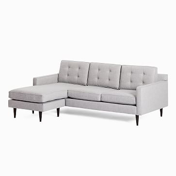Drake Mid Century 86" Flip Sectional, Poly, Twill, Silver, Chocolate - Image 2
