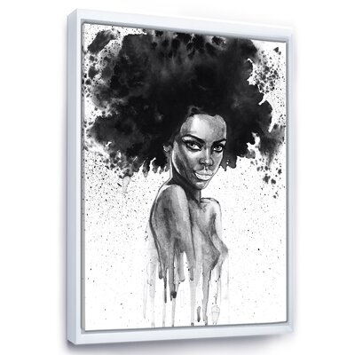 FDP35674_Monochrome Portrait Of African American Woman III - Modern Canvas Wall Art Print - Image 0