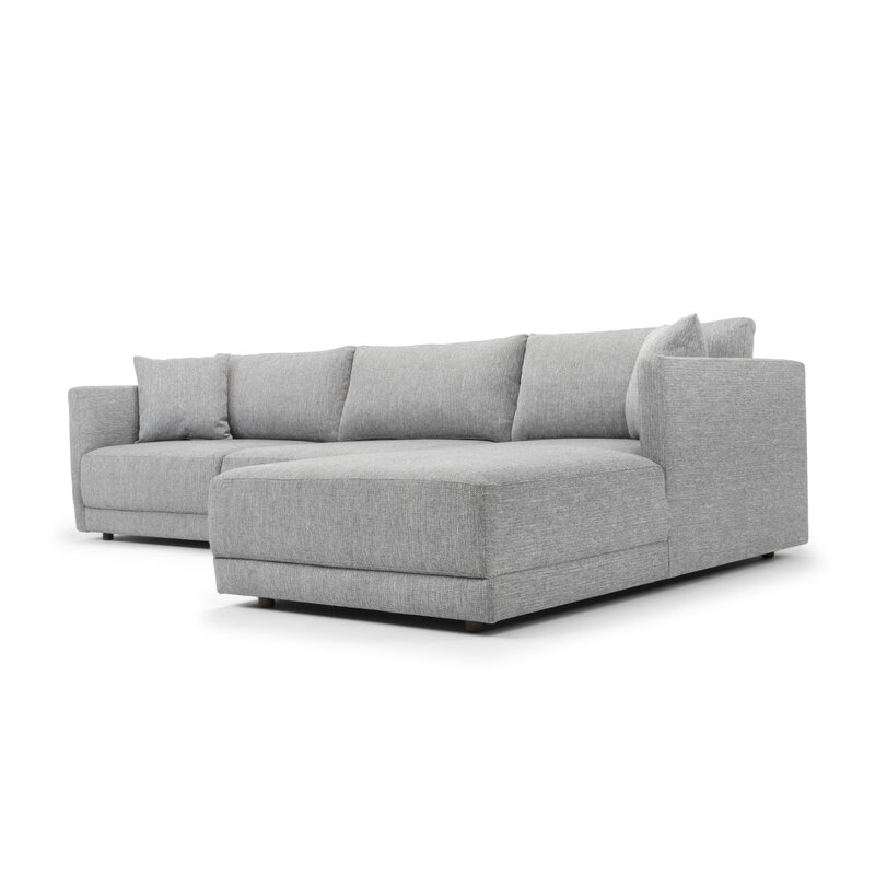 116.14" Wide Sofa & Chaise Gray right hand facing - Image 2