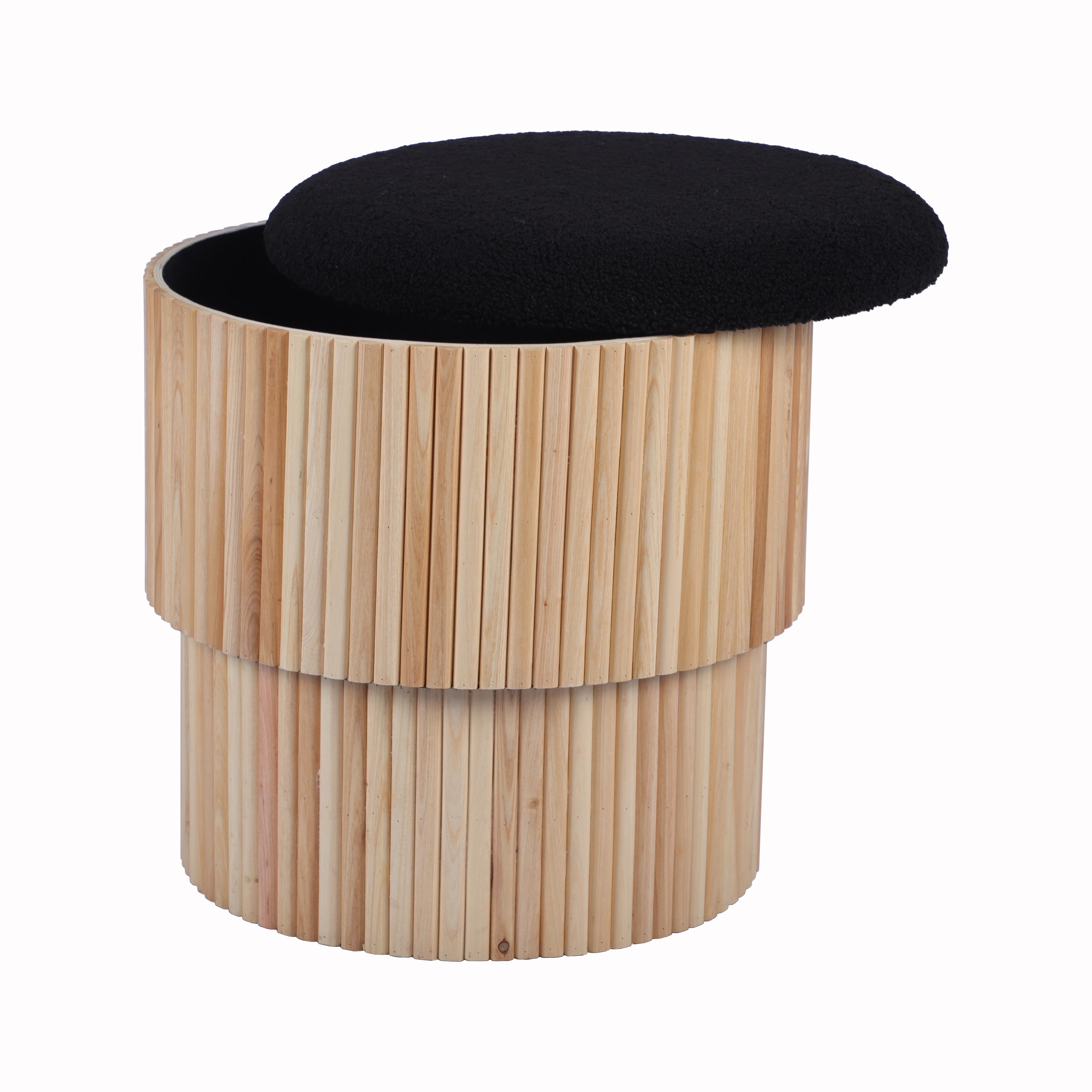 Sagano Black Tiered Storage Ottoman - Image 2