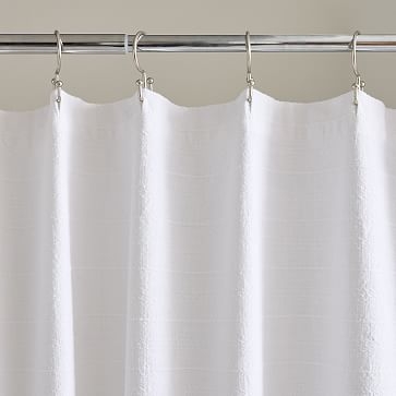 Organic Stripe Jacquard Shower Curtain, Frost Gray, 72"x74" - Image 3