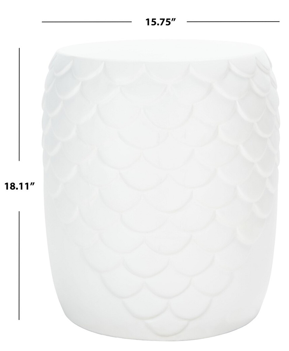 Julyvia Concrete Accent Stool - Ivory - Safavieh - Image 5