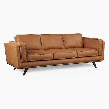 Zander 90" Sofa, Vegan Leather, Saddle, Almond - Image 1