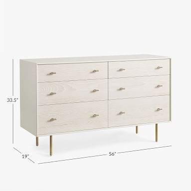 West Elm x PBT Modernist 6-Drawer Dresser, White & Wintered Wood - Image 5