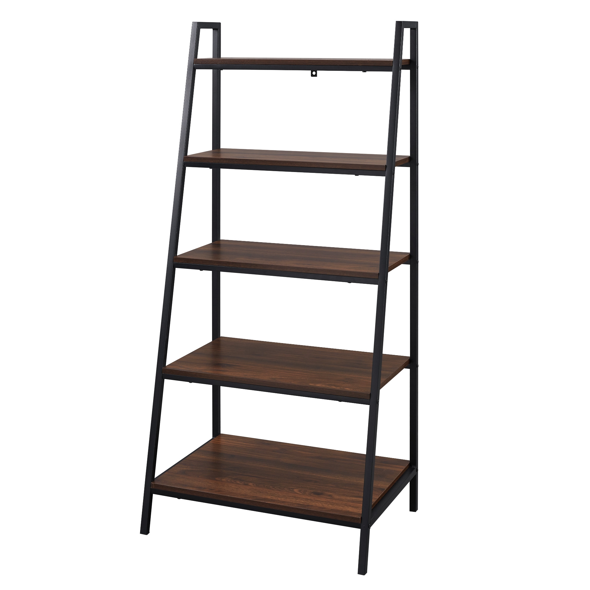 Contemporary Ladder Bookshelf, Dark Walnut - Image 2