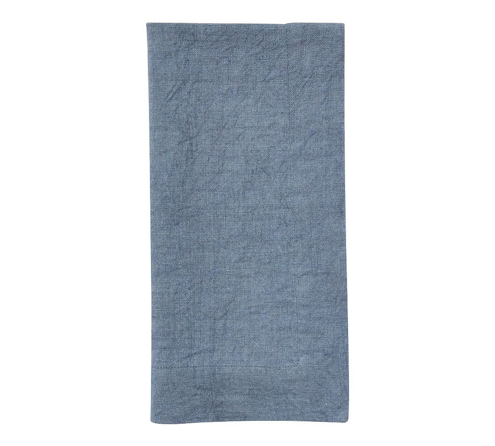 Mason Oversized Linen Napkins, Set of 4 - Steel Blue - Image 0