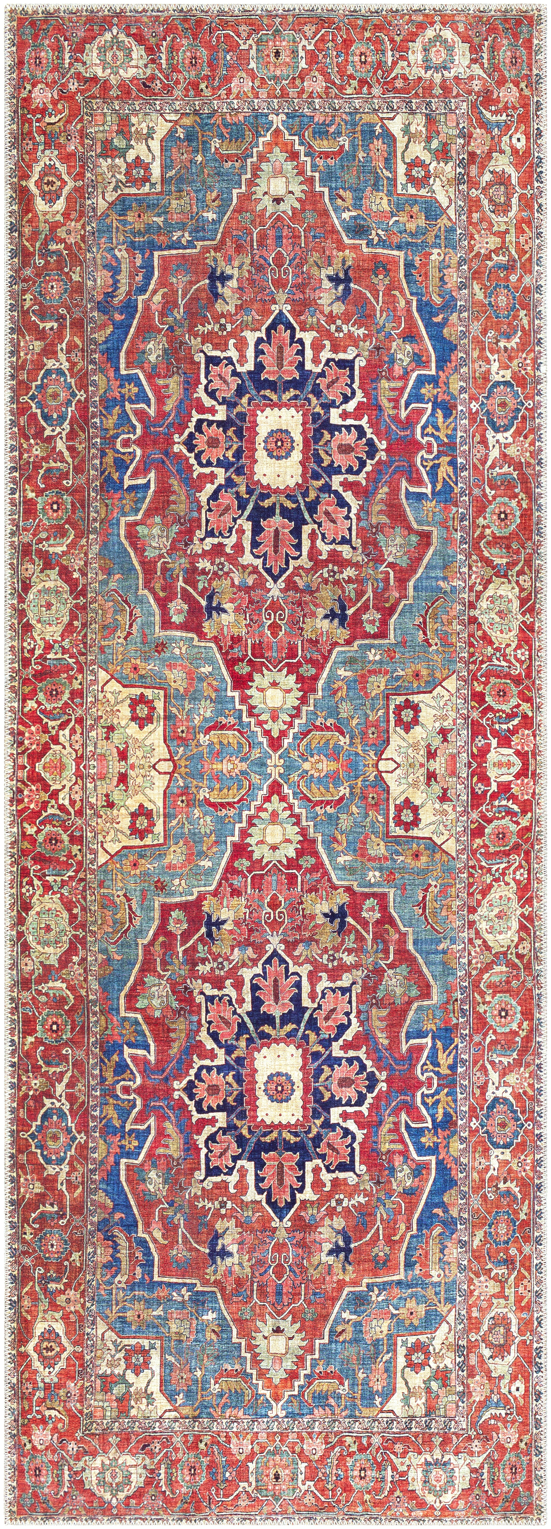 Iris Red Indoor 2'7" x 7'7" Machine Woven Rug - Image 0
