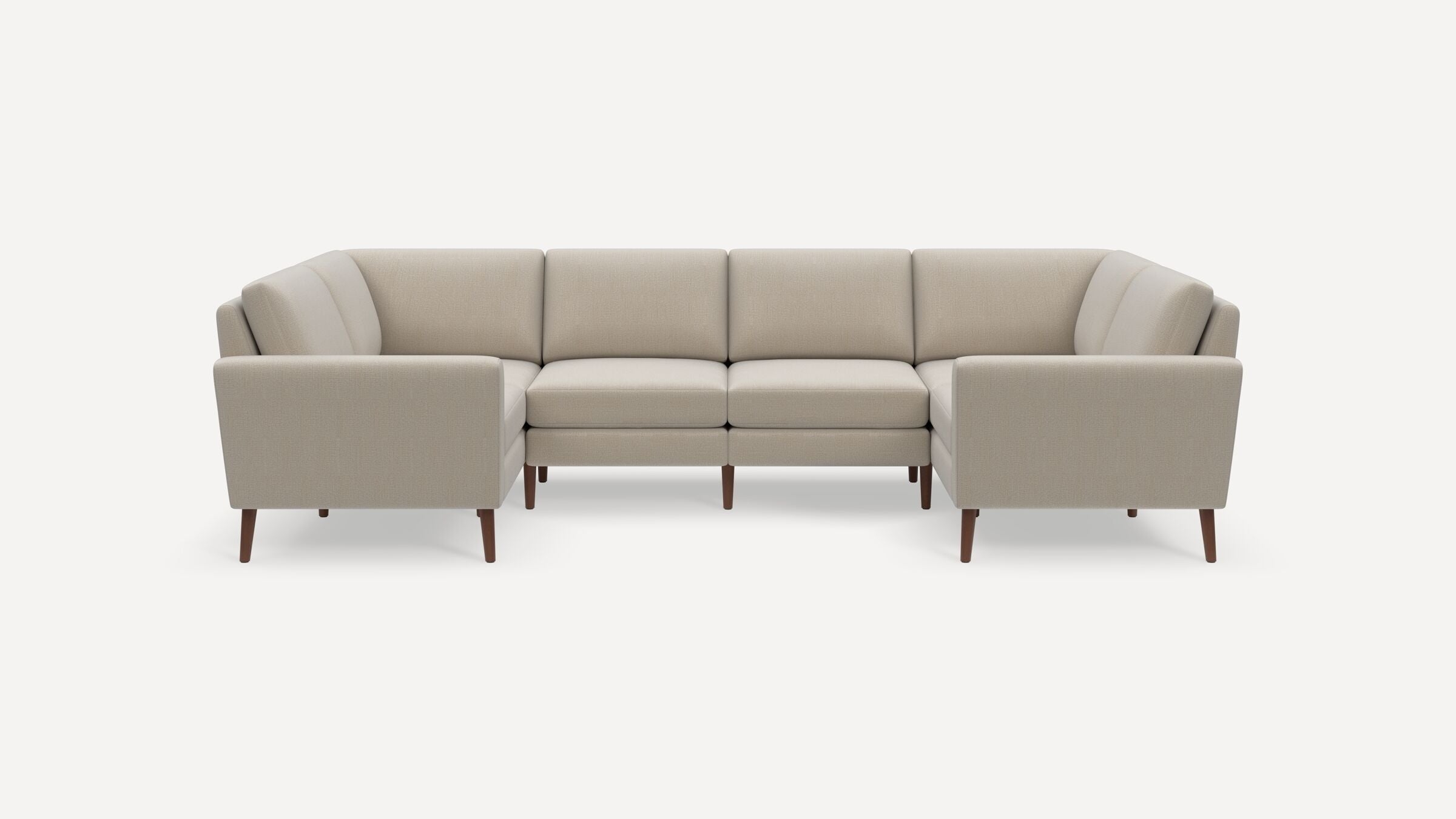 Nomad 6-Seat U Sectional - Georgia Clay - Performance Chenille / Walnut - Wood / Block - Image 0