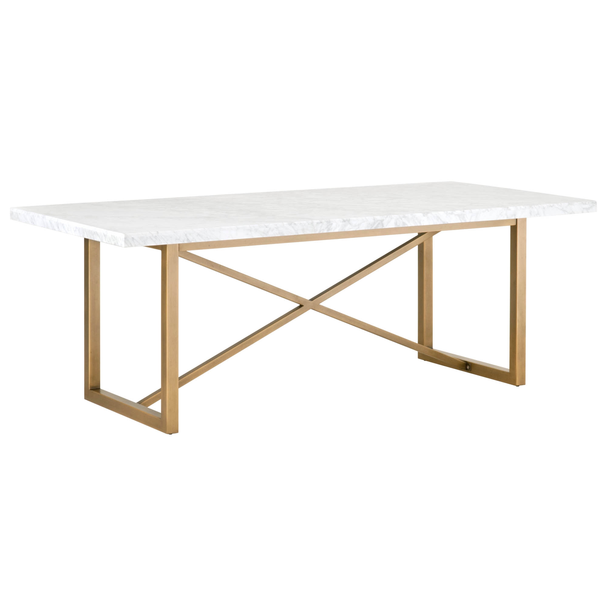 Carrera Dining Table, White & Gold - Image 1