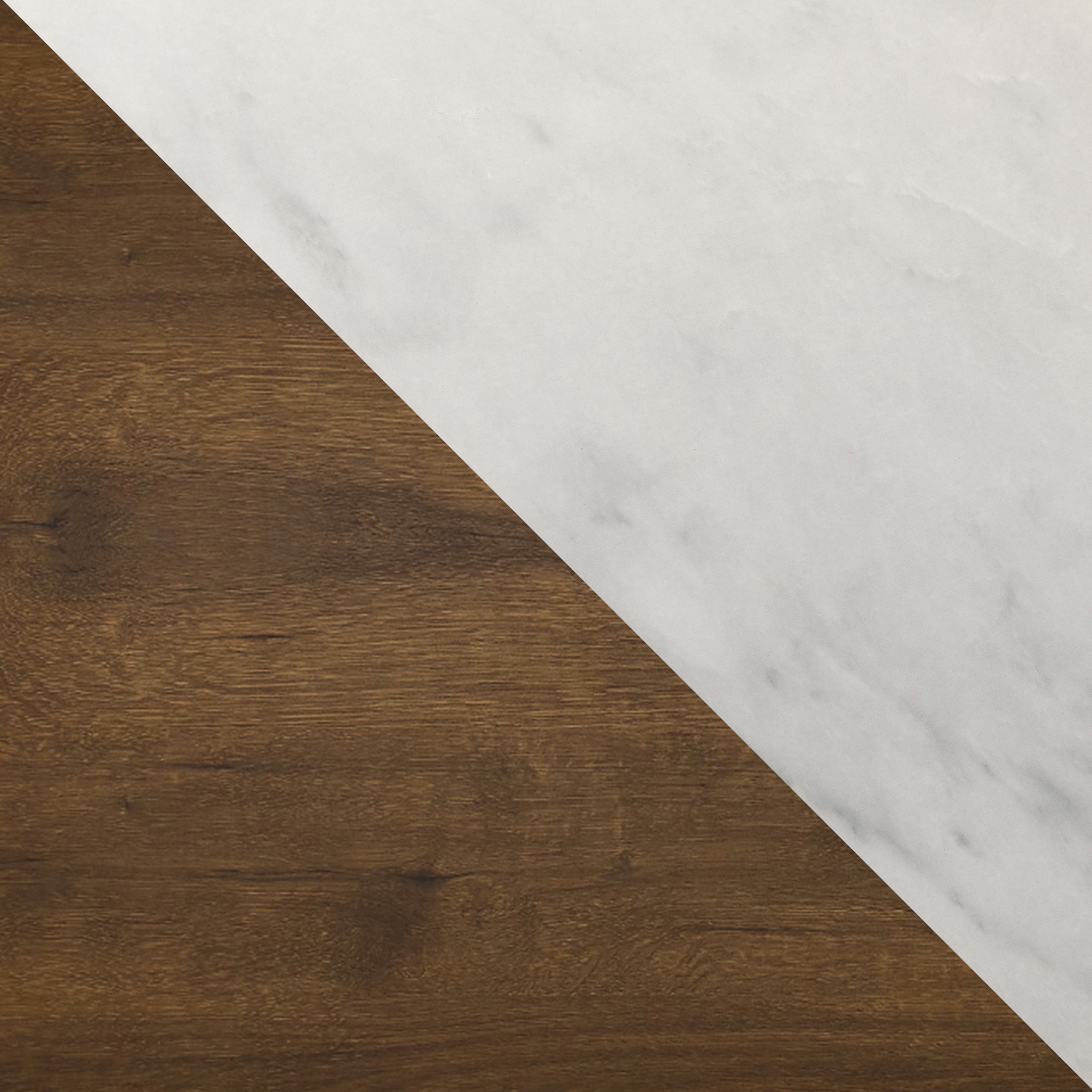 52" Rustic A Frame Entry Table - Faux White Marble/Walnut - Image 4