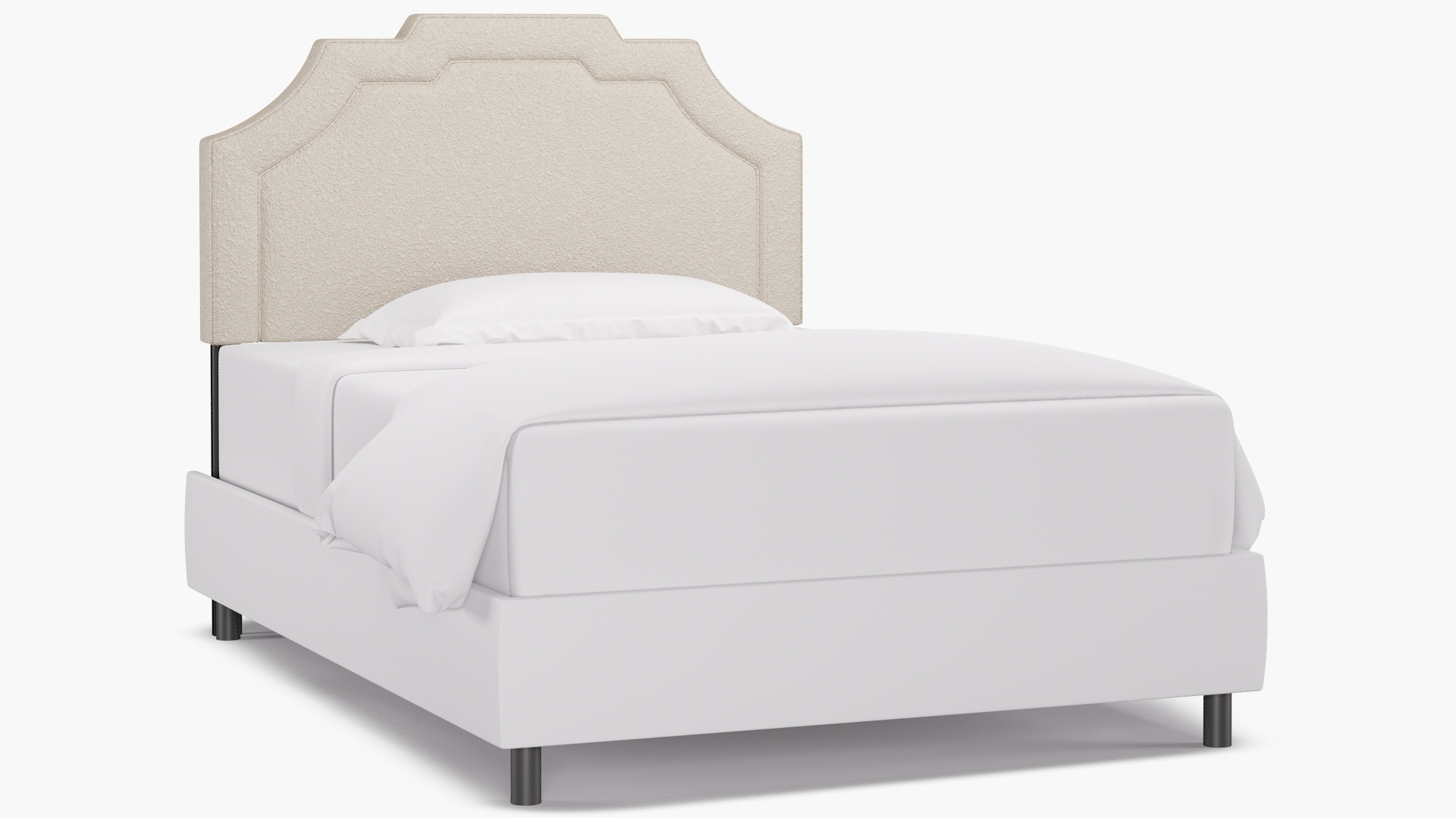 Art Deco Headboard, Snow Boucle, Full - Image 0