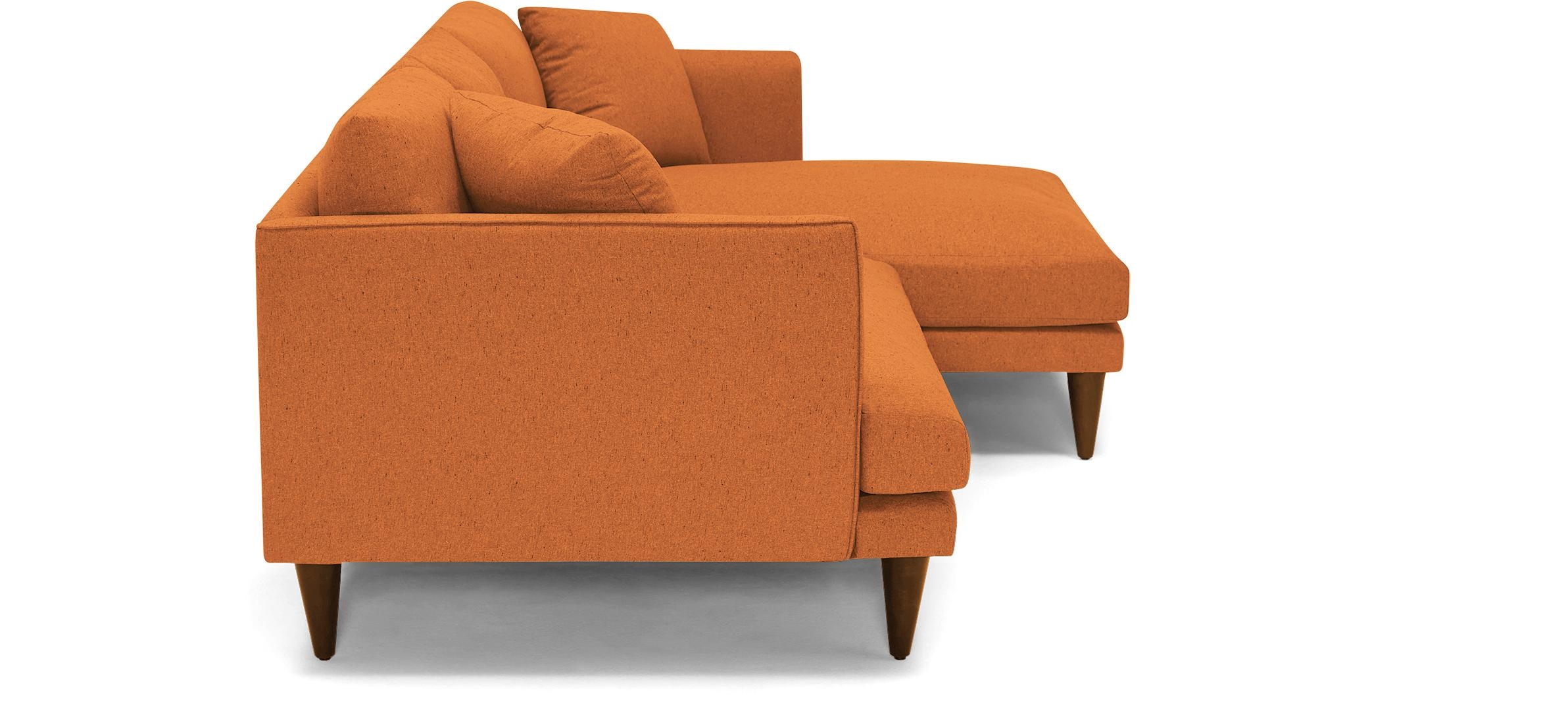 Orange Lewis Mid Century Modern Sectional - Vibe Sunkist - Mocha - Right - Cone - Image 2