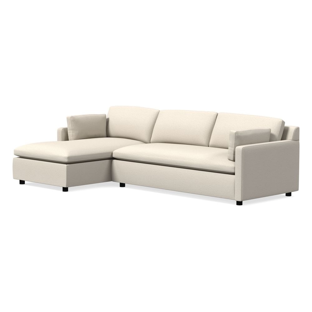 Marin 114" Left 2-Piece Chaise Sectional, Standard Depth, Twill, Alabaster - Image 0