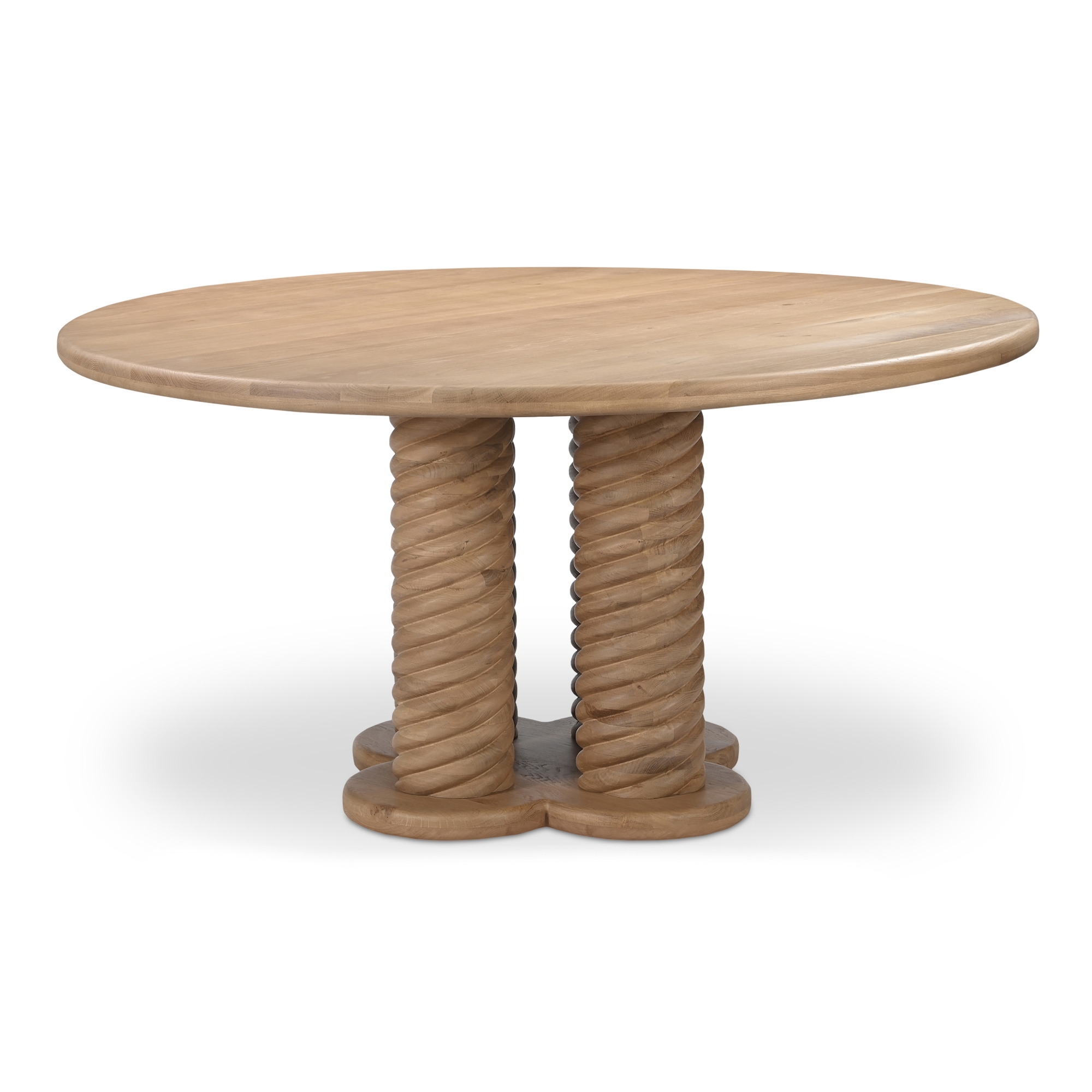 Treccia Round Dining Table Oak - Image 1