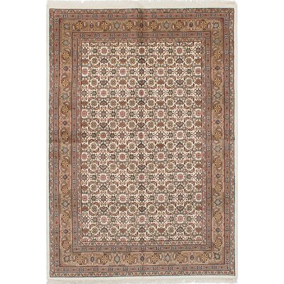 One-of-a-Kind Isgro Hand-Knotted Bijar Cream 5'8" x 8'2" Wool Area Rug - Image 0