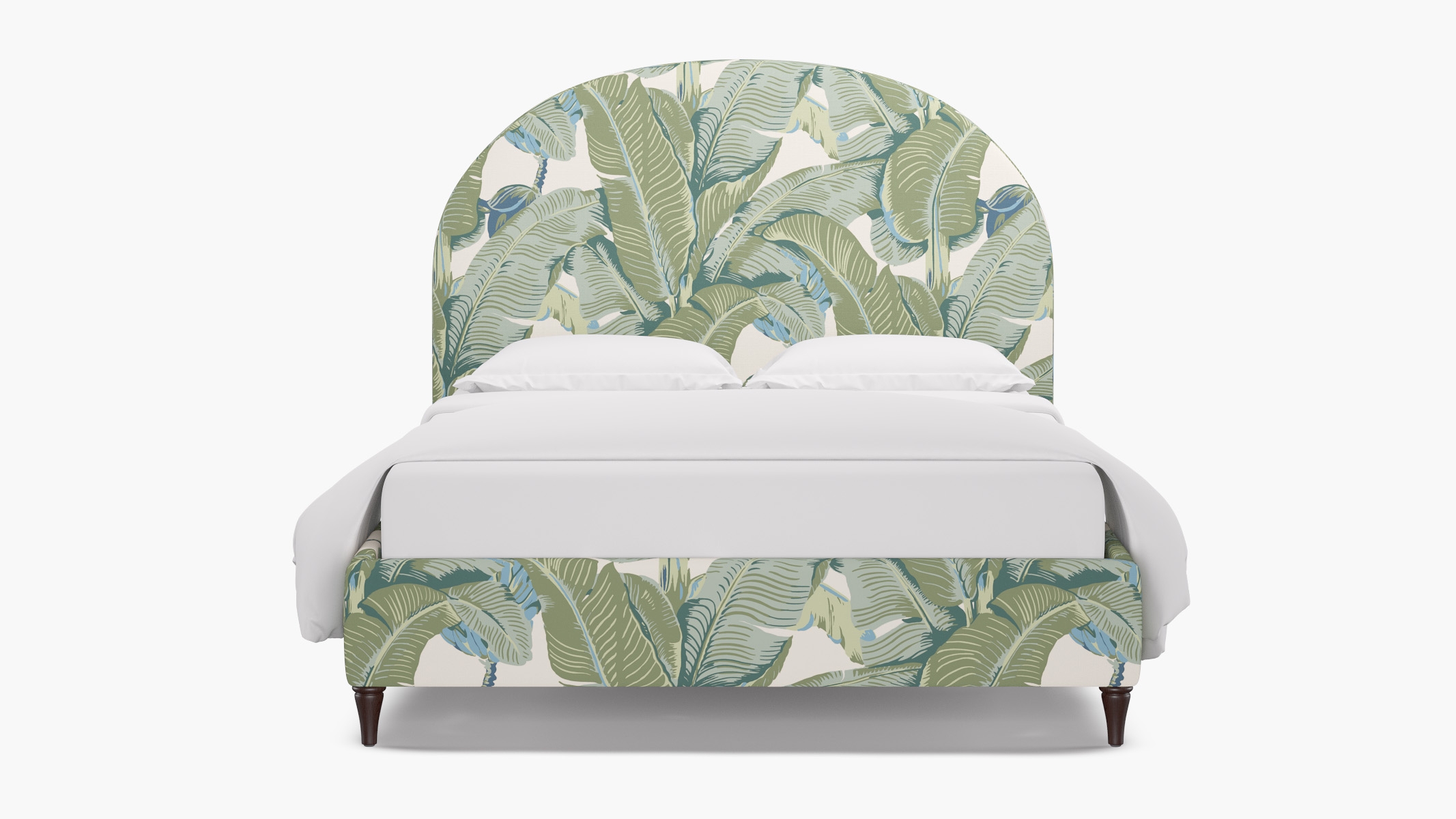 Demilune Bed, Pistachio Martinique®, Espresso Decorative Tapered Leg, Twin - Image 0