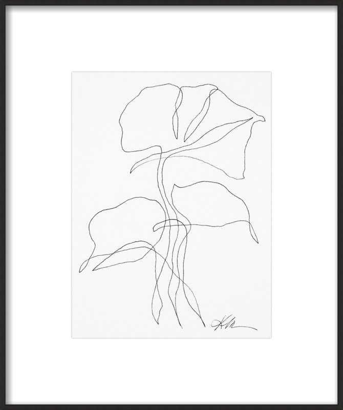 Ink Botanical 10 by Kellie Lawler // 15x18 // Matte Black Metal frame - Image 0